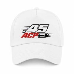 Casquette Tir Sportif - Calibre .45 ACP - Blanc / Orange