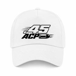 Casquette Tir Sportif - Calibre .45 ACP - Blanc