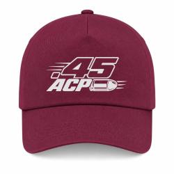 Casquette Tir Sportif - Calibre .45 ACP - Bordeaux