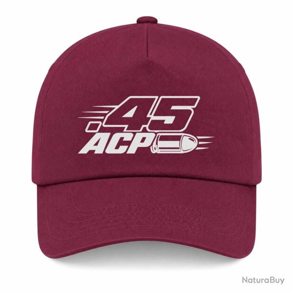 Casquette Tir Sportif - Calibre .45 ACP - Bordeaux
