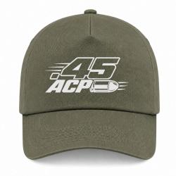 Casquette Tir Sportif - Calibre .45 ACP - Kaki / Blanc