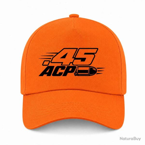 Casquette Tir Sportif - Calibre .45 ACP - Orange
