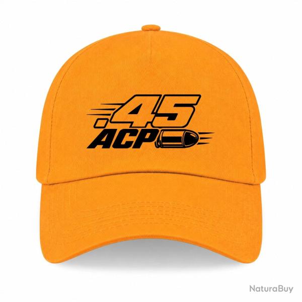 Casquette Tir Sportif - Calibre .45 ACP - Jaune