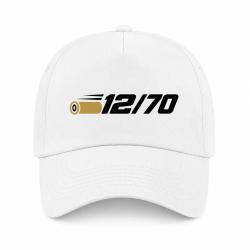 Casquette Tir Sportif - Calibre 12 - 12-70 - Blanc / Orange