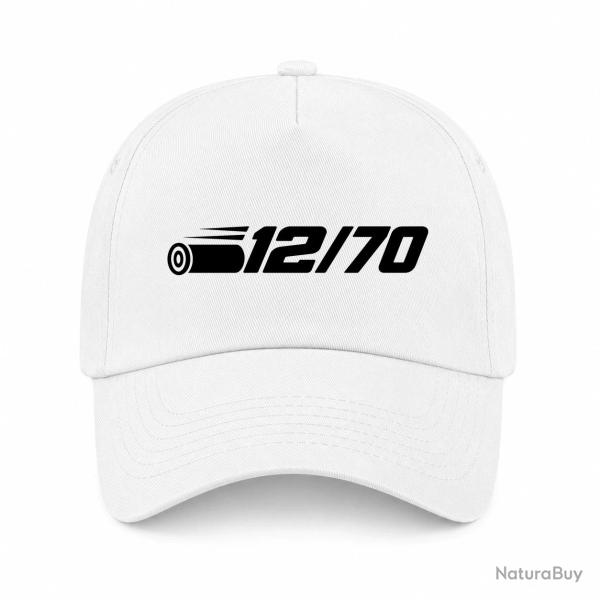 Casquette Tir Sportif - Calibre 12 - 12-70 - Blanc