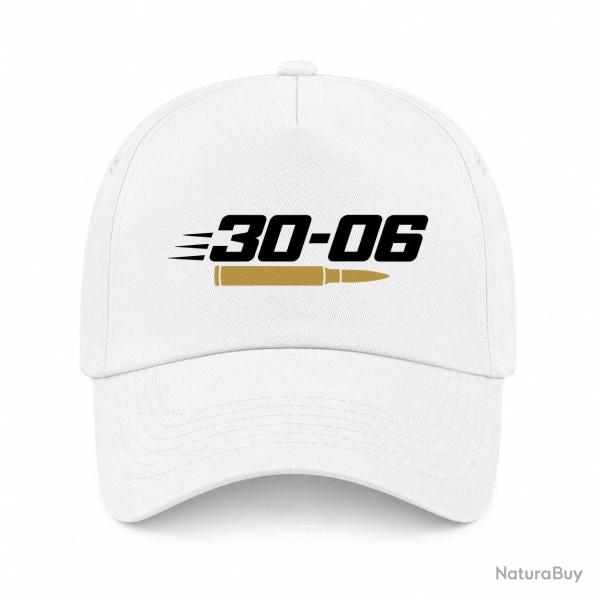 Casquette Tir Sportif - Calibre 30-06 - Blanc / Orange