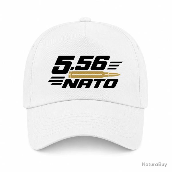 Casquette Tir Sportif - Calibre 5.56 NATO - Blanc / Orange