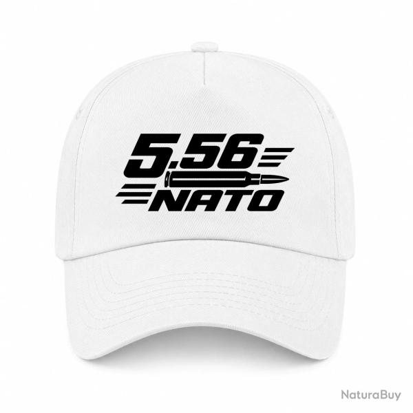Casquette Tir Sportif - Calibre 5.56 NATO - Blanc