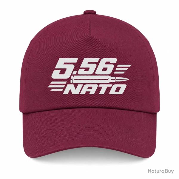 Casquette Tir Sportif - Calibre 5.56 NATO - Bordeaux