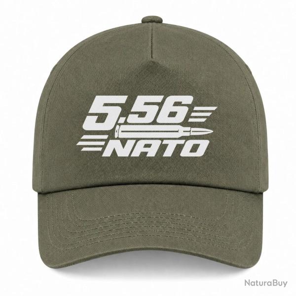 Casquette Tir Sportif - Calibre 5.56 NATO - Kaki / Blanc