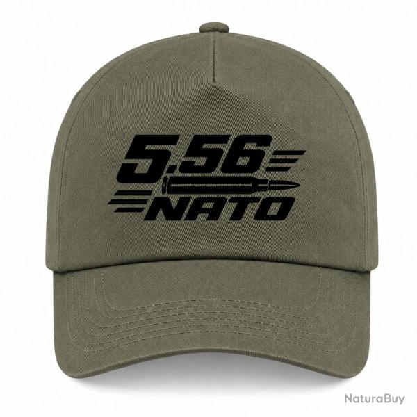 Casquette Tir Sportif - Calibre 5.56 NATO - Kaki / Noir