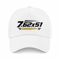 Casquette Tir Sportif - Calibre 7.62&times;51 - Blanc / Orange