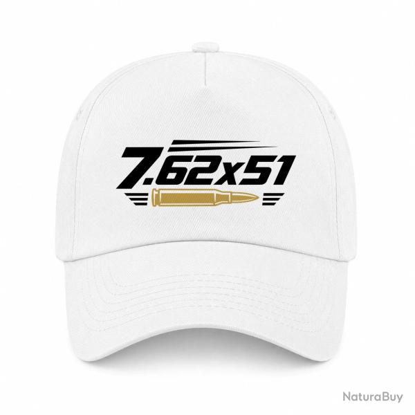 Casquette Tir Sportif - Calibre 7.62�51 - Blanc / Orange
