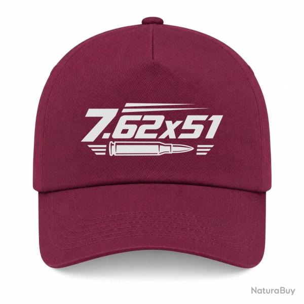 Casquette Tir Sportif - Calibre 7.62�51 - Bordeaux