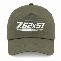 Casquette Tir Sportif - Calibre 7.62&times;51 - Kaki / Blanc