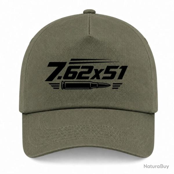 Casquette Tir Sportif - Calibre 7.62�51 - Kaki / Noir