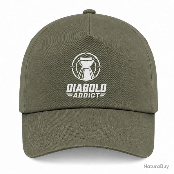 Casquette Tir Sportif - Diabolo Addict - Kaki / Blanc