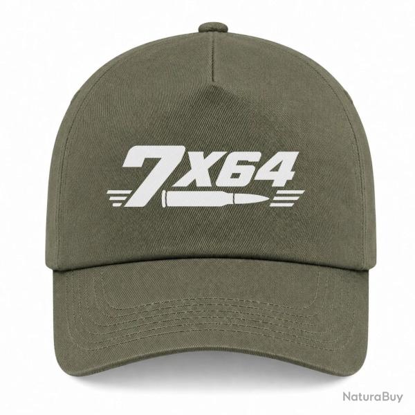 Casquette Tir Sportif - Calibre 7�64 - Kaki / Blanc