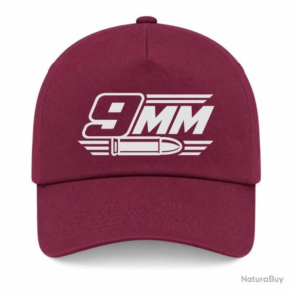 Casquette Tir Sportif - Calibre 9 mm - Bordeaux