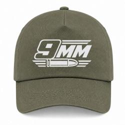 Casquette Tir Sportif - Calibre 9 mm - Kaki / Blanc
