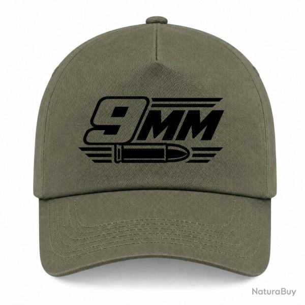 Casquette Tir Sportif - Calibre 9 mm - Kaki / Noir