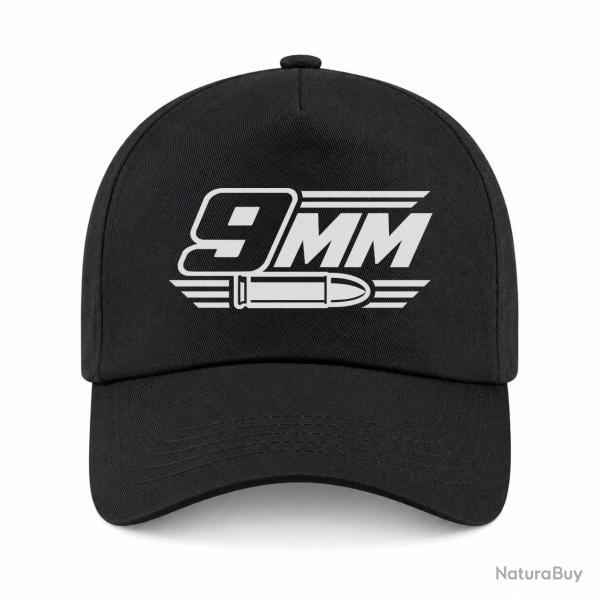 Casquette Tir Sportif - Calibre 9 mm - Noir