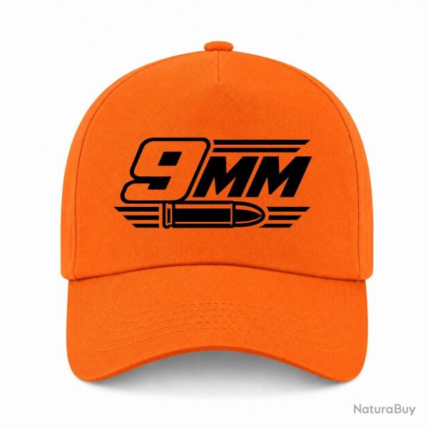 Casquette Tir Sportif - Calibre 9 mm - Orange