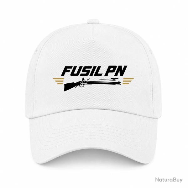 Casquette Tir Sportif - Fusil PN - Blanc / Orange