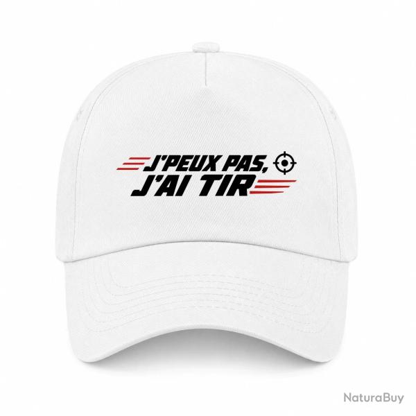 Casquette Tir Sportif - J'peux pas, j'ai tir - Cible orange - Blanc / Orange