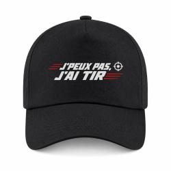 Casquette Tir Sportif - J'peux pas, j'ai tir - Cible orange - Noir / Orange