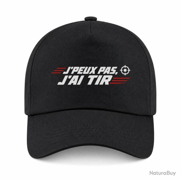 Casquette Tir Sportif - J'peux pas, j'ai tir - Cible orange - Noir / Orange