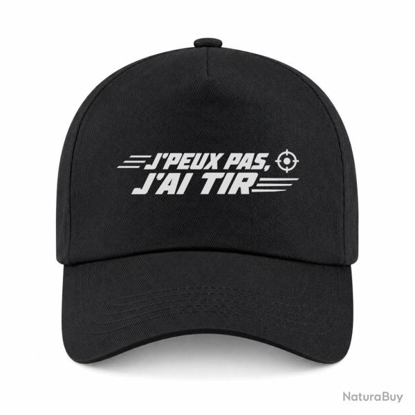 Casquette Tir Sportif - J'peux pas, j'ai tir - Cible orange - Noir