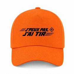 Casquette Tir Sportif - J'peux pas, j'ai tir - Cible orange - Orange