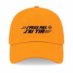 Casquette Tir Sportif - J'peux pas, j'ai tir - Cible orange - Jaune