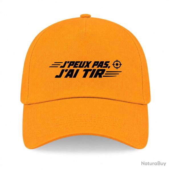 Casquette Tir Sportif - J'peux pas, j'ai tir - Cible orange - Jaune