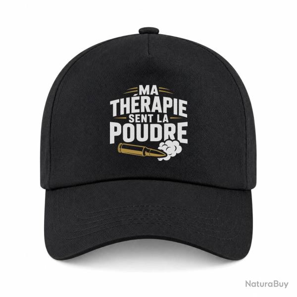 Casquette Tir Sportif - Ma th�rapie sent la poudre - Douilles - Noir / Orange