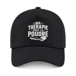 Casquette Tir Sportif - Ma th&eacute;rapie sent la poudre - Douilles - Noir