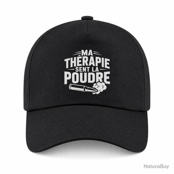 Casquette Tir Sportif - Ma th�rapie sent la poudre - Douilles - Noir