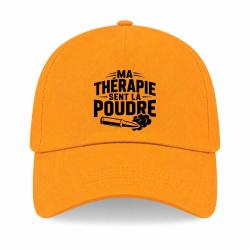 Casquette Tir Sportif - Ma th&eacute;rapie sent la poudre - Douilles - Jaune