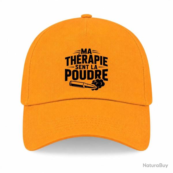 Casquette Tir Sportif - Ma th�rapie sent la poudre - Douilles - Jaune