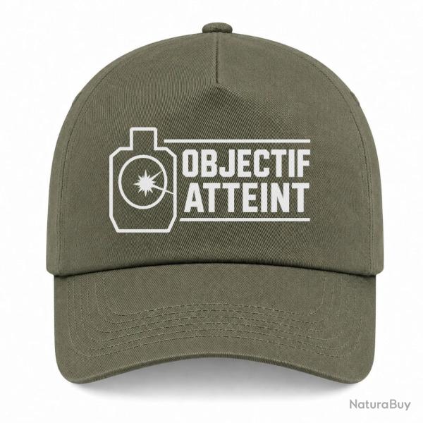 Casquette Tir Sportif - Objectif atteint - Cible - Kaki / Blanc