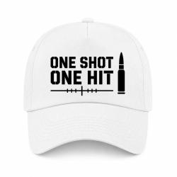 Casquette Tir Sportif - One Shot One Hit - Cartouche - Blanc