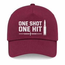 Casquette Tir Sportif - One Shot One Hit - Cartouche - Bordeaux