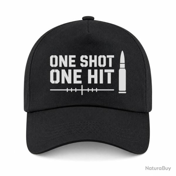Casquette Tir Sportif - One Shot One Hit - Cartouche - Noir