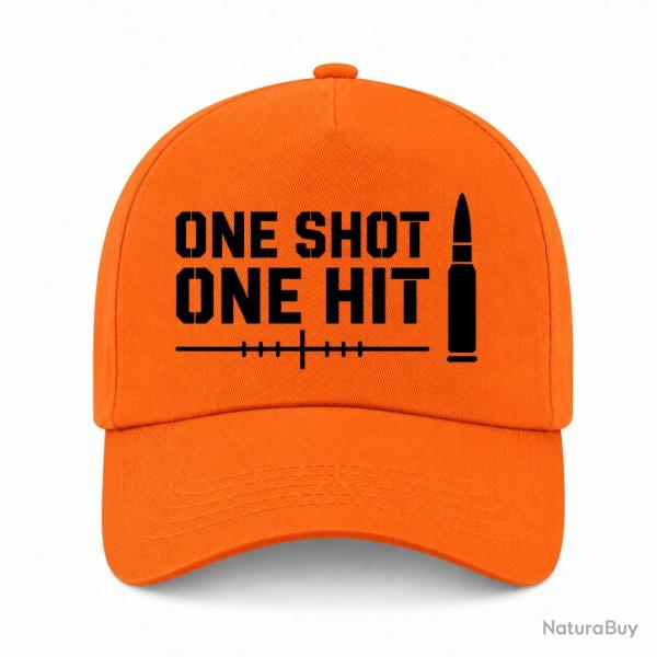 Casquette Tir Sportif - One Shot One Hit - Cartouche - Orange