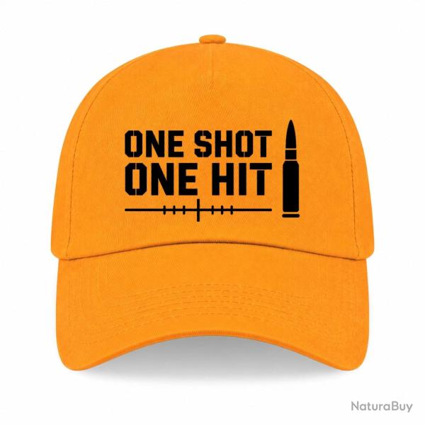 Casquette Tir Sportif - One Shot One Hit - Cartouche - Jaune