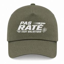 Casquette Tir Sportif - Pas rat&eacute; - Test balistique - Kaki / Blanc