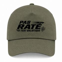 Casquette Tir Sportif - Pas rat&eacute; - Test balistique - Kaki / Noir