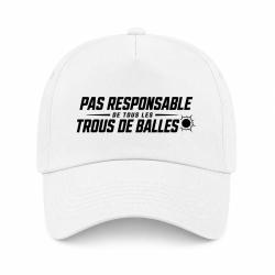 Casquette Tir Sportif - Pas responsable des trous de balles - Rouge - Blanc / Orange