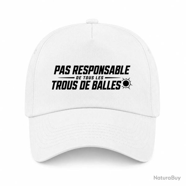 Casquette Tir Sportif - Pas responsable des trous de balles - Rouge - Blanc